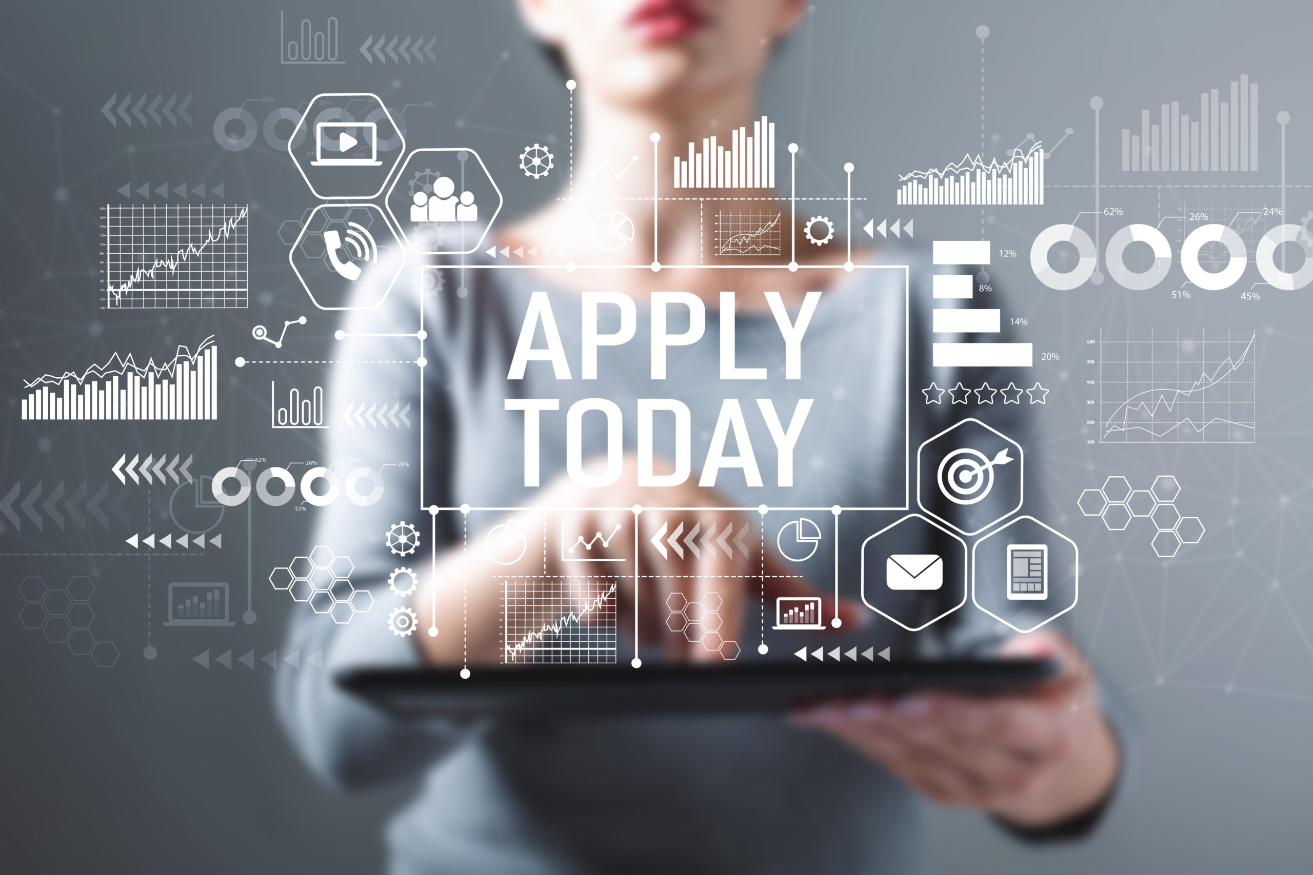 Apply,Today,With,Business,Woman,Using,A,Tablet,Computer